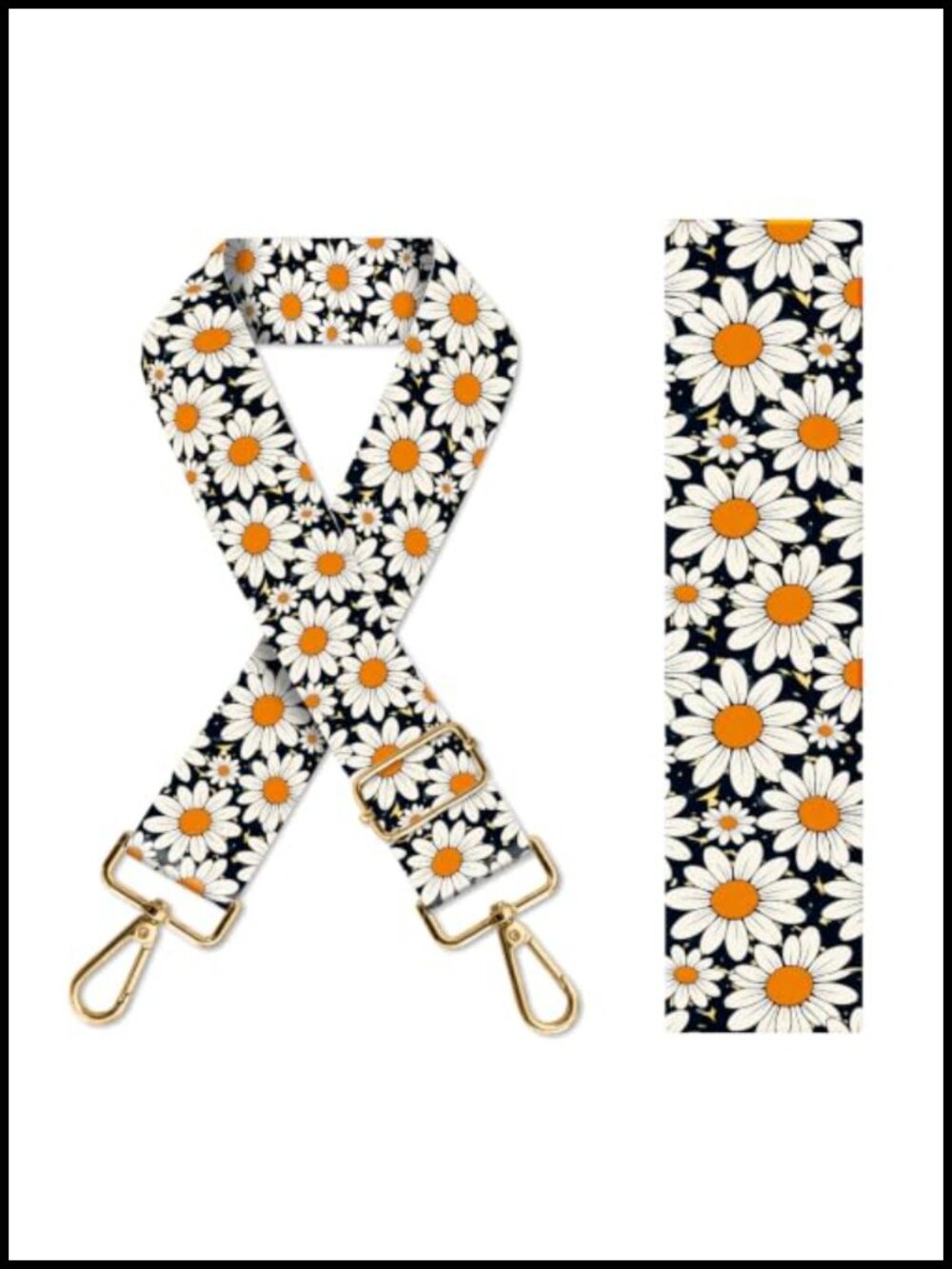 1.5" Wide Purse Strap Replacement Crossbody Adjustable Gold Buckle Clip-On